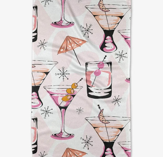 Cocktail Hour Geometry Tea Towel