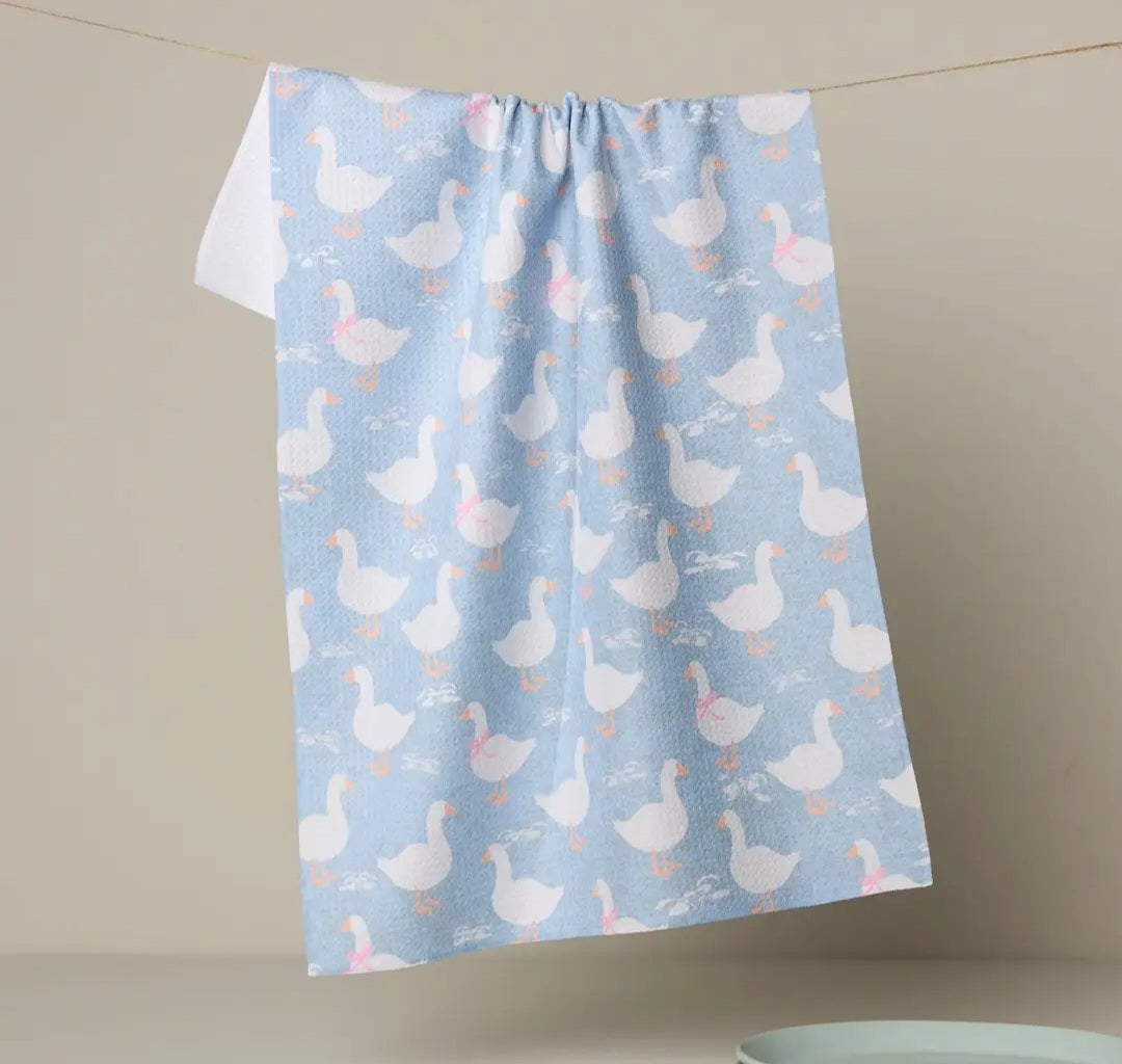 Duck Trail Geometry Tea Towel