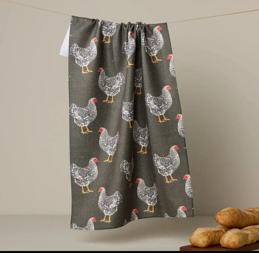 Hen House Geometry Tea Towel