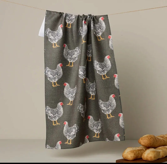 Hen House Geometry Tea Towel