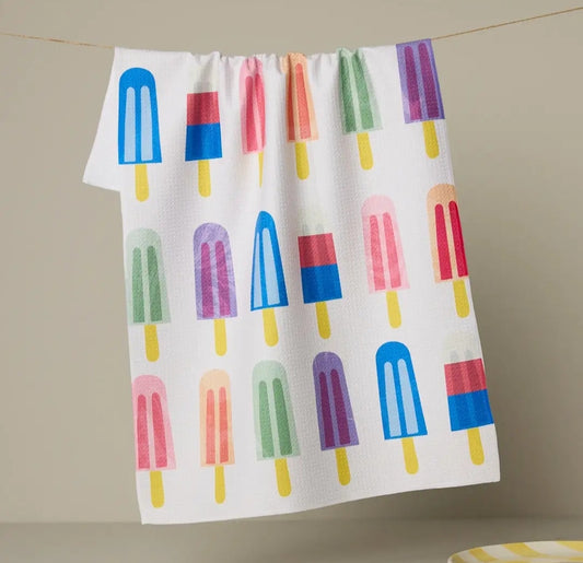 Poppy Popsicles Geometry Tea Towel