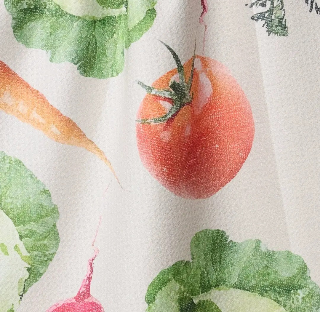 Spring Produce Geometry Tea Towel