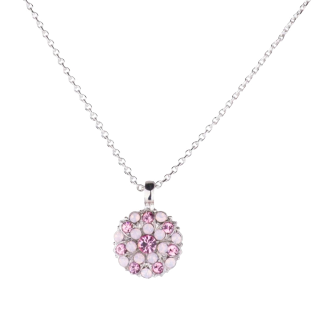 Mariana Guardian Angel Pendent Rosewater Light Pink and Rhodium Necklace
