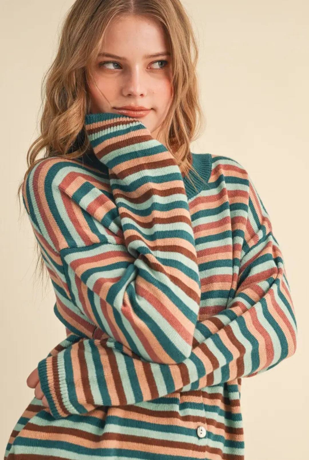 Retro Prep Relaxed Striped Cardigan