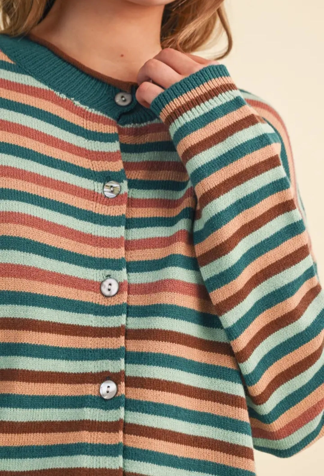 Retro Prep Relaxed Striped Cardigan