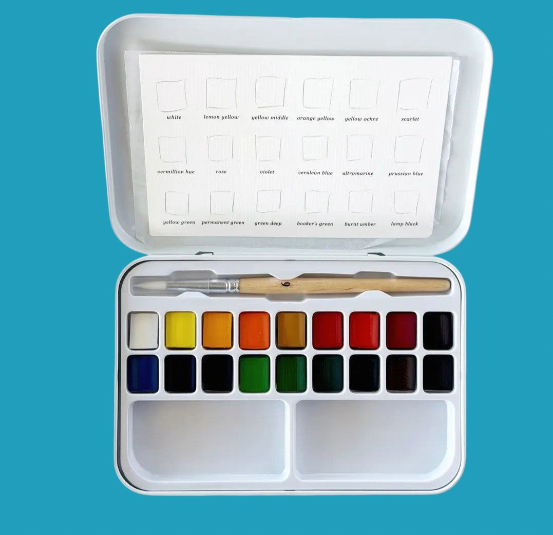 Emily lex watercolor paint set with brush 18 colors