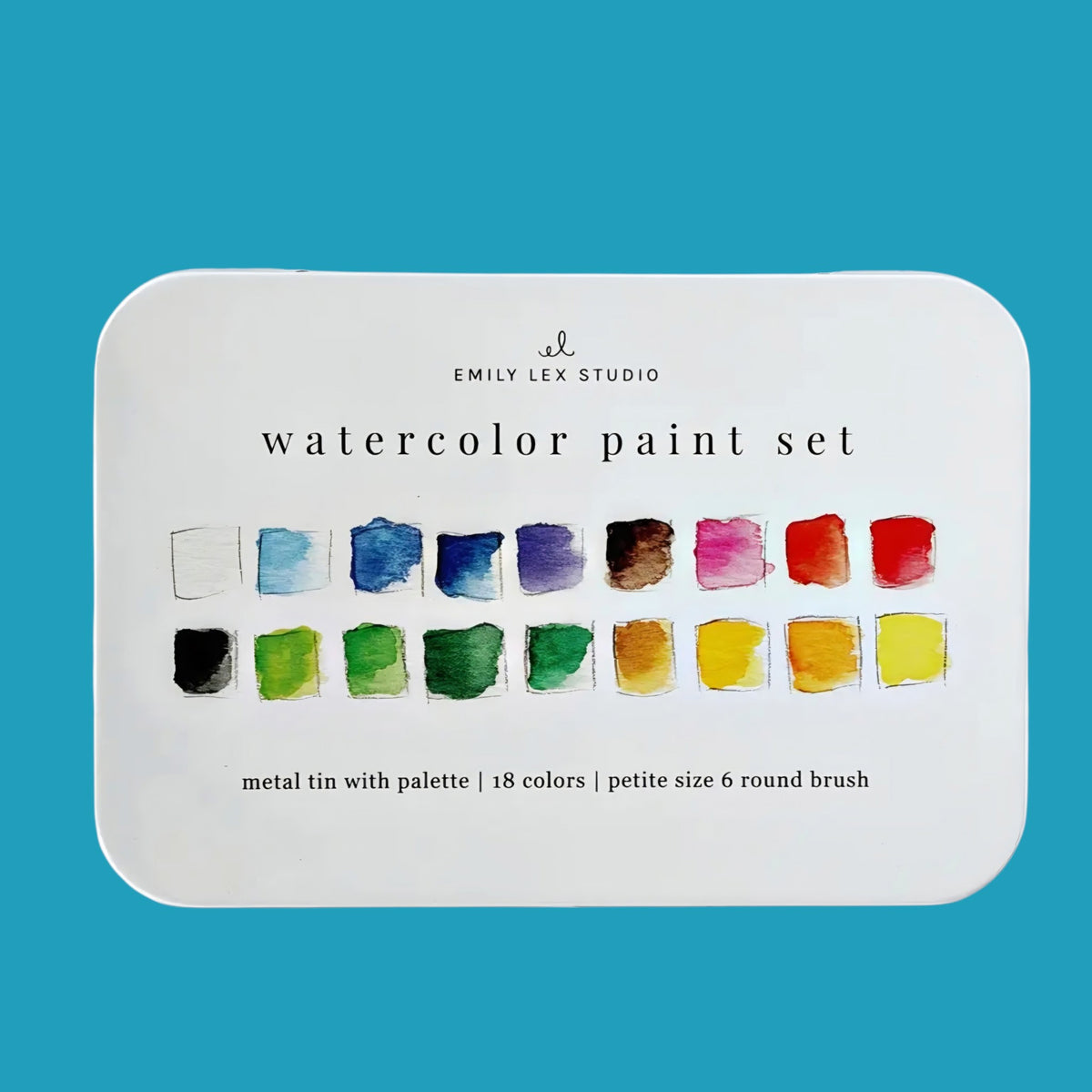Emily lex watercolor paint set with brush 18 colors