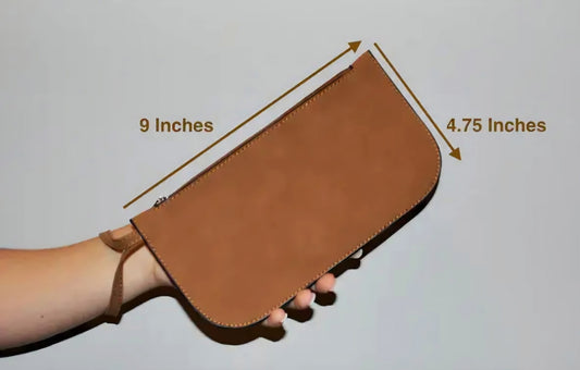 Luxe Faux Suede Vegan Leather Wristlet Camel