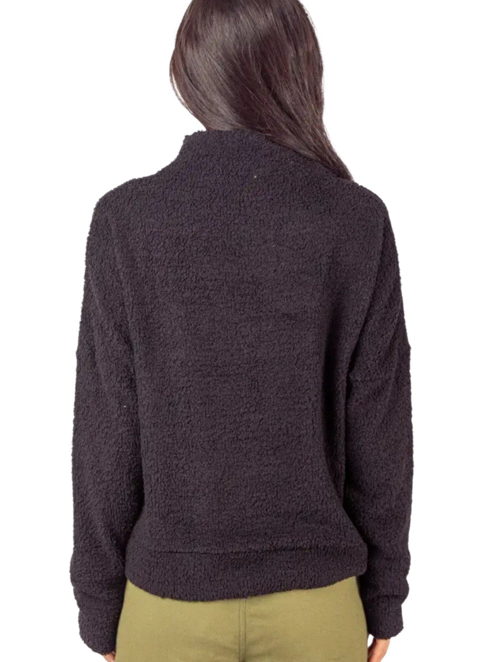Taylor Black Fuzzy Knit Top
