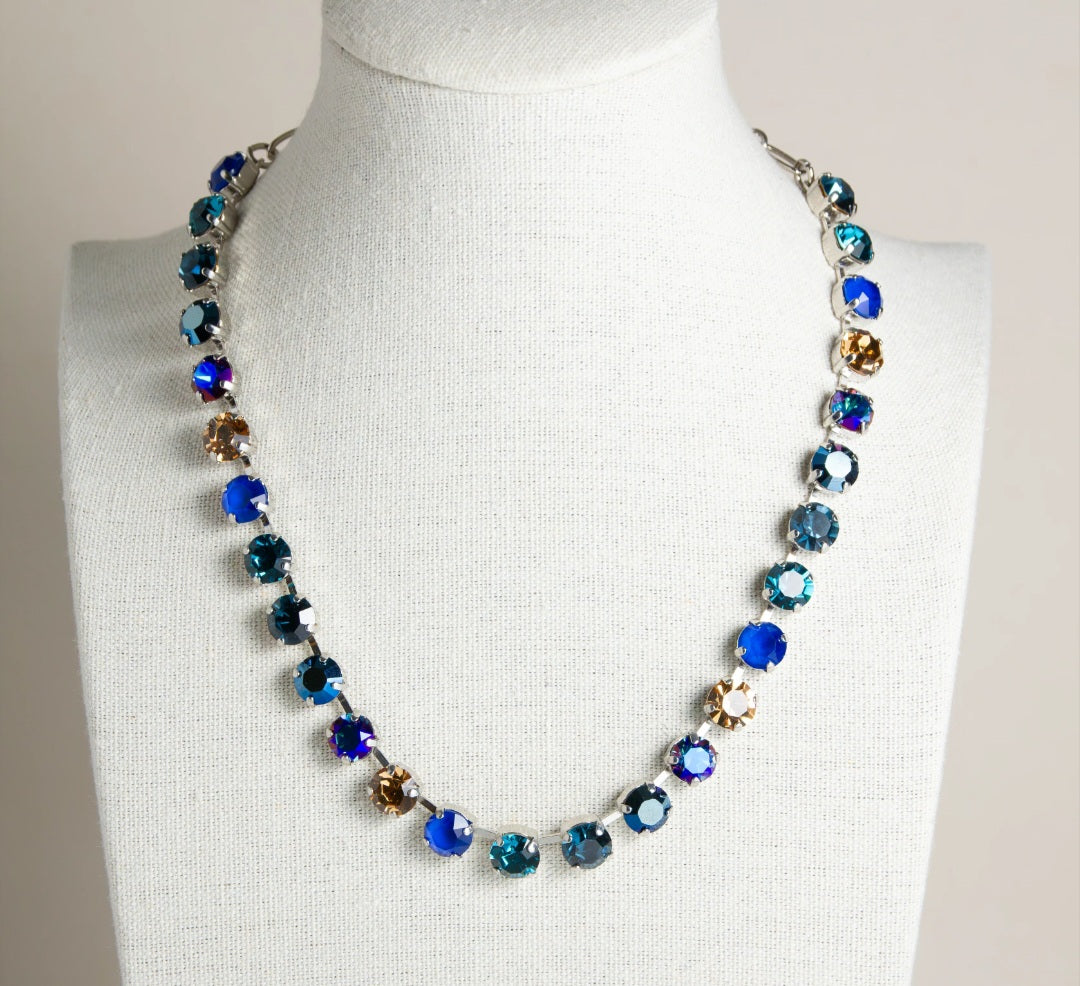 Mariana Medium Everyday Necklace in Indigo Hour and Rhodium