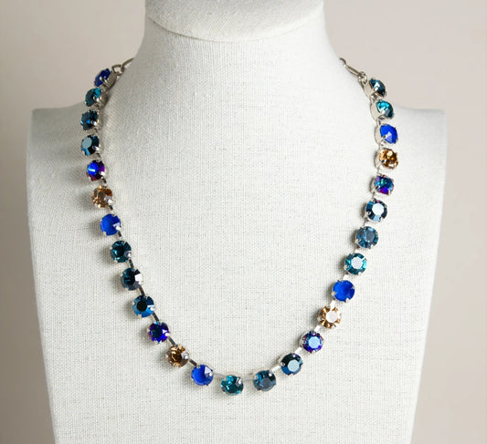 Mariana Medium Everyday Necklace in Indigo Hour and Rhodium