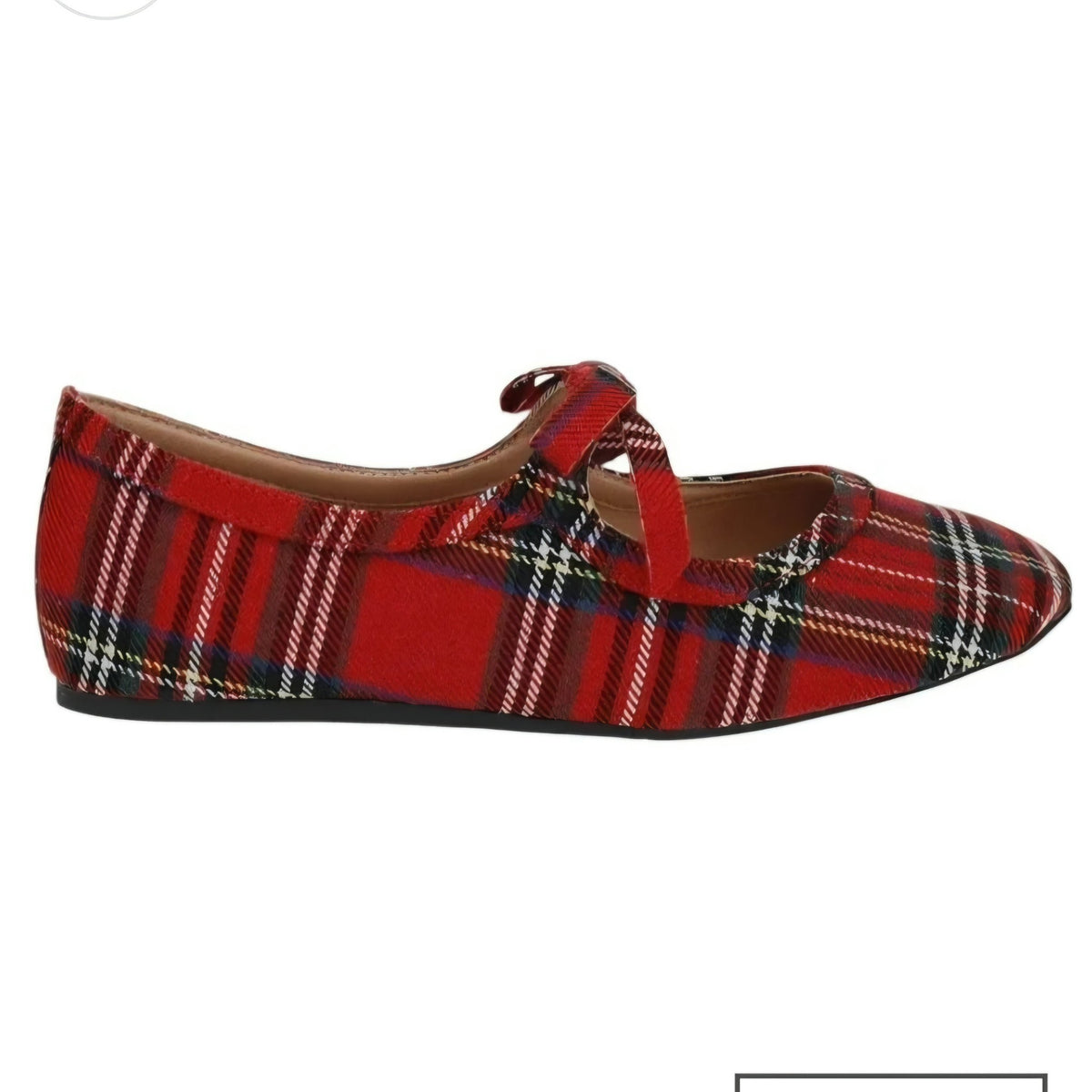 Corkys Red Plaid Tartan Layover Ballet Flats