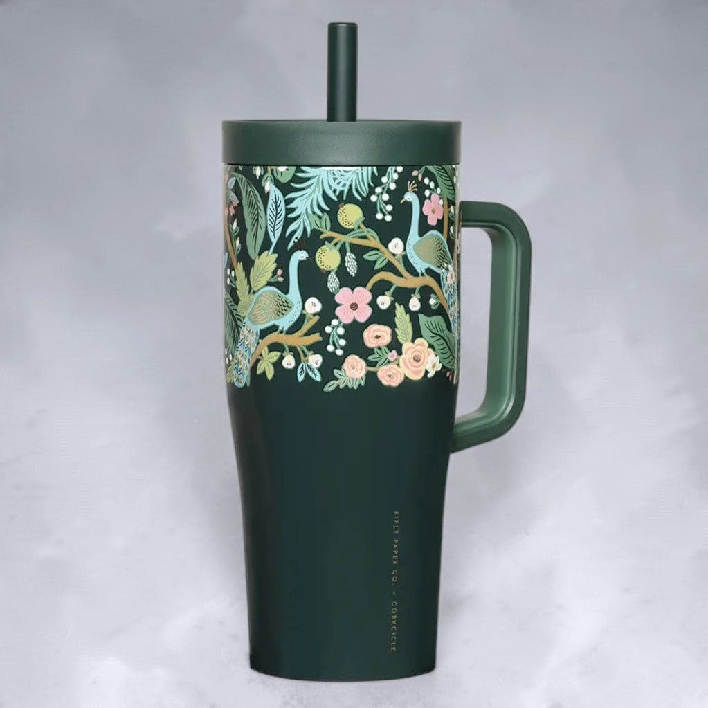 Corkcicle Rifle Paper 22oz Cruiser with Peacock Print