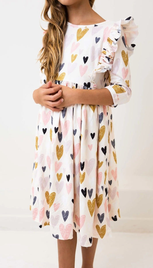 I Heart You Ruffle Twirl Dress