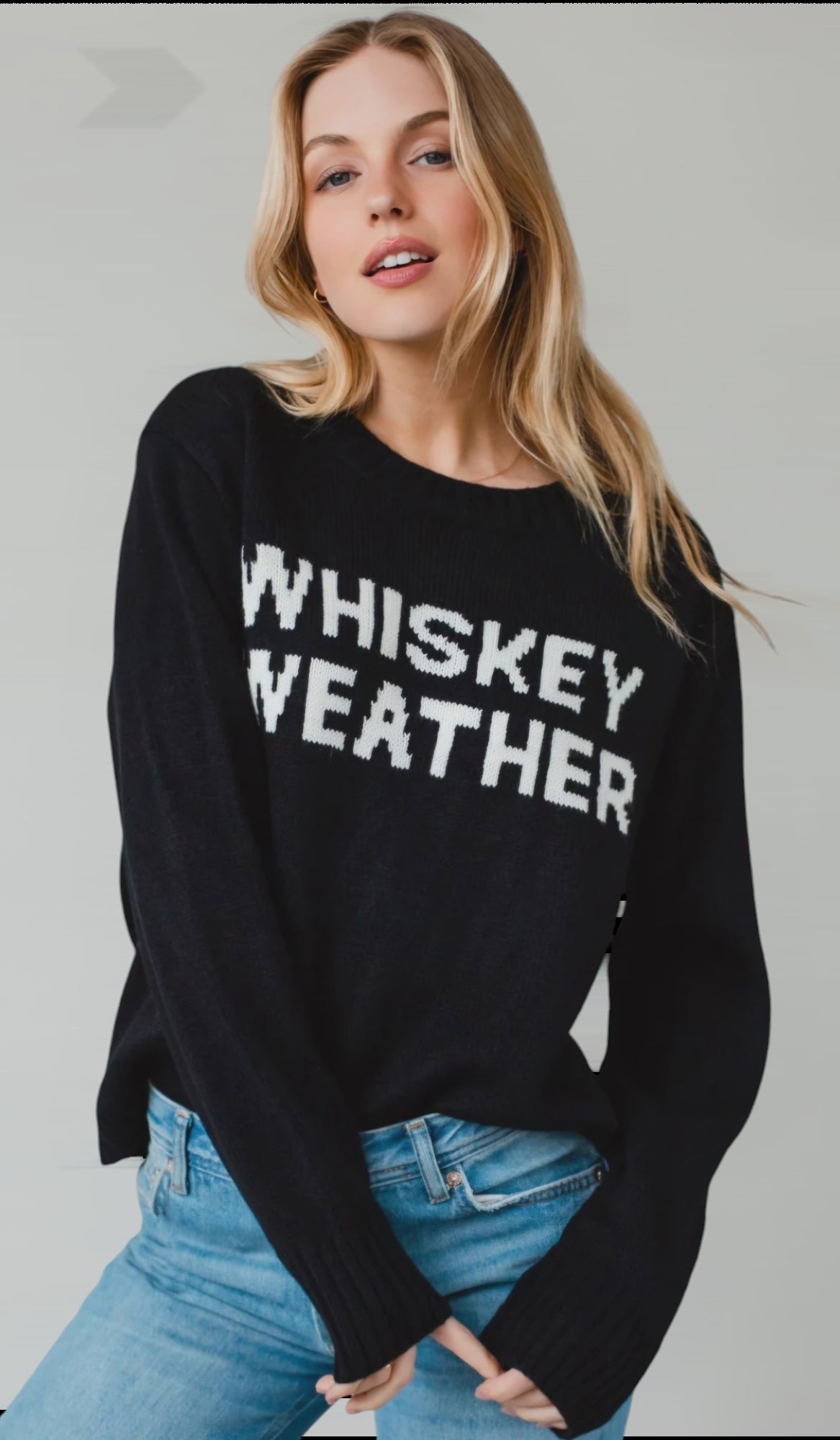 Whiskey Weather Knit Sweater in Black & White