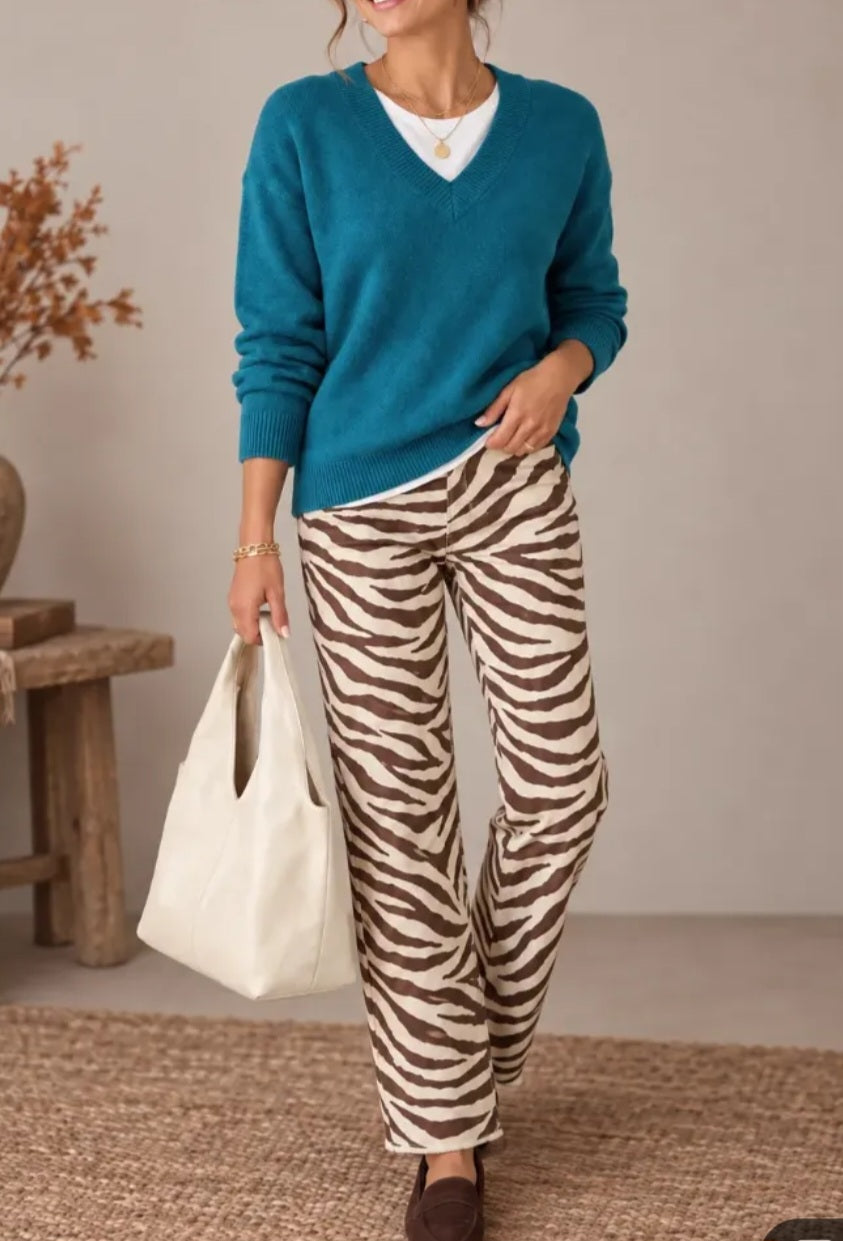 Zebra Print Tatum Denim Jeans