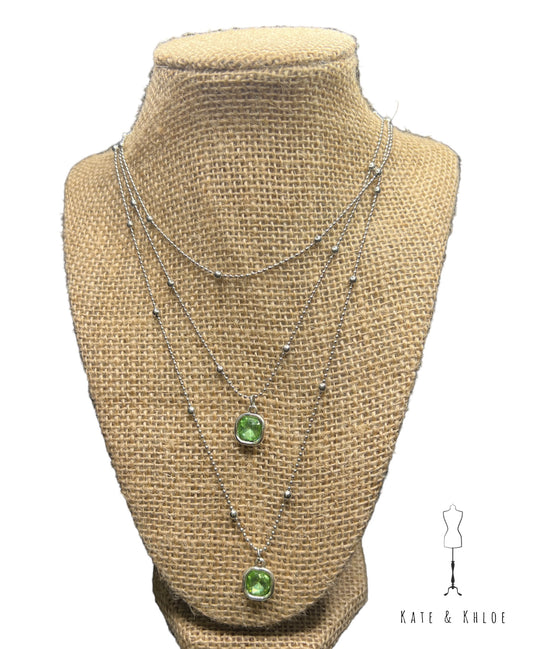 Three Tiered Peridot Necklace