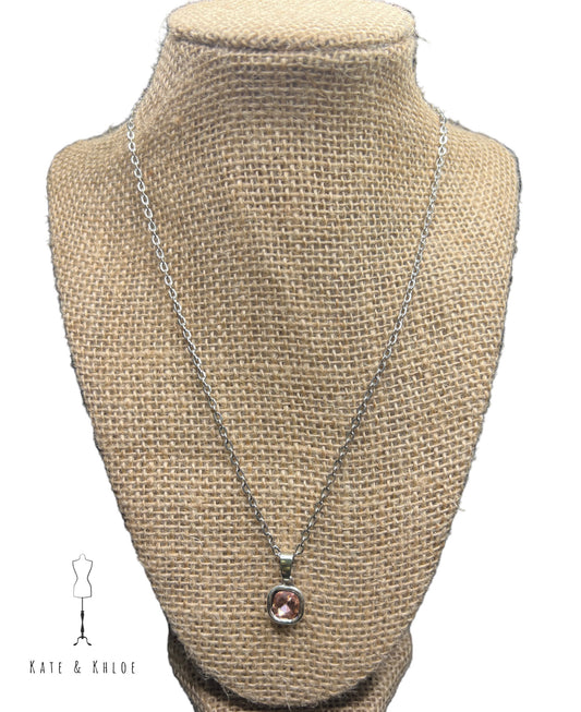 Tourmaline Silver Pendant Necklace