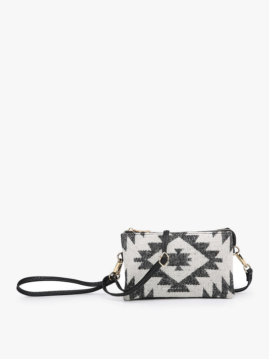 Riley Printed Crossbody ~ Black/White Aztec