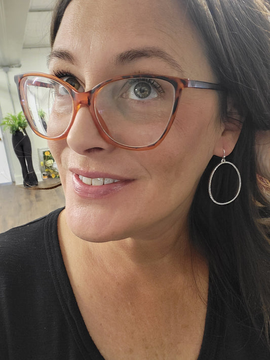 Crystal Teardrop Earrings - Silver