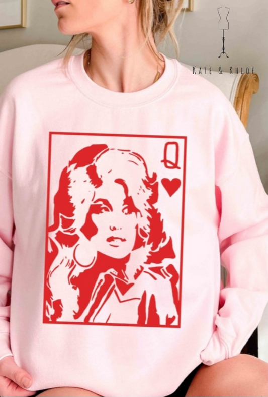Queen Of Hearts Dolly Graphic Sweatshirt